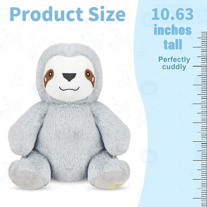 rytopt Breathing Stuffed Animal, Upgraded Version, No Breathing Movement in Its Abdomen, Breathing Sloth, 4 Gear Adjustment, Volume Control, with Music & Lights