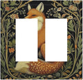 Fox Morris Plants Flowers Vine Colorful Floral Decorative Outlet Covers 2 Gang Double Gfci Rocker Electrical Wall Panels Light Switch Cover Plate For Bed Room Living Room Decor