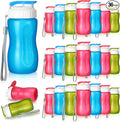 Domensi 36 Pack 12 oz Kids Plastic Water Bottles Reusable Plastic Sports Water Bottles Wide Mouth Leak Proof Lightweight for Boys Girls Child Toddler to School Travel Camping, DIY Gift