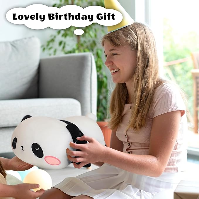 Finebee Weighted Panda Stuffed Animals, Cute Weighted Panda Plush, Soft Stuffed Weighted Plushie Pillow Gifts for Girls Boys(13.8" 1.6Lbs)