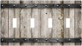 Vintage Retro Western Barn Cabin Wood 4 Gang Quad Toggle Light Switch Cover Plate Decorative Electric Faceplate Decorative Switchplate Screwless