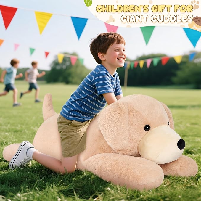 SuzziPals 43 inch Golden Retriever Giant Dog Stuffed Animal, Lifelike Jumbo Dog Plush for Stress Relief & Companion, Extra Soft Large Stuffed Animals, Big Plushies Gifts for Kids Adults