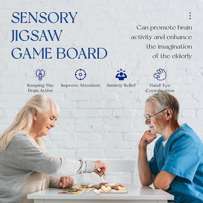 Silicone Shape Puzzles for Dementia, Alzheimers Activities & Fidget Activity for Elderly, Cognitive Matching Games, Stimming Aid for Autism Adults, Gift Puzzle for People with Alzheimers