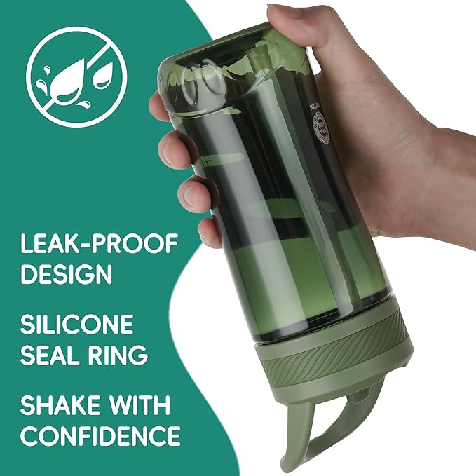 Kids Water Bottle, Dustproof Leakproof Cover, BPA Free Tritan Water Bottle Kids With Volume Markings Drinking 14oz Clear Water Bottle Unique Cat Paw Print Bottom Toddlers,School ,Outdoor（ Army Green）