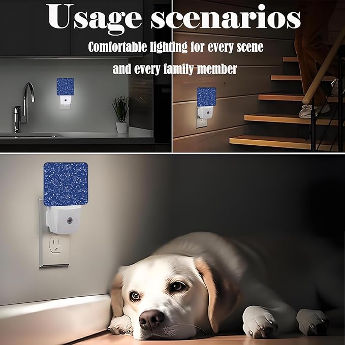 Star Map Night Light,Plug Into Wall for Boys Girls Bedroom Decorative Square Night Light Lamp 0.5w Sleep Friendly