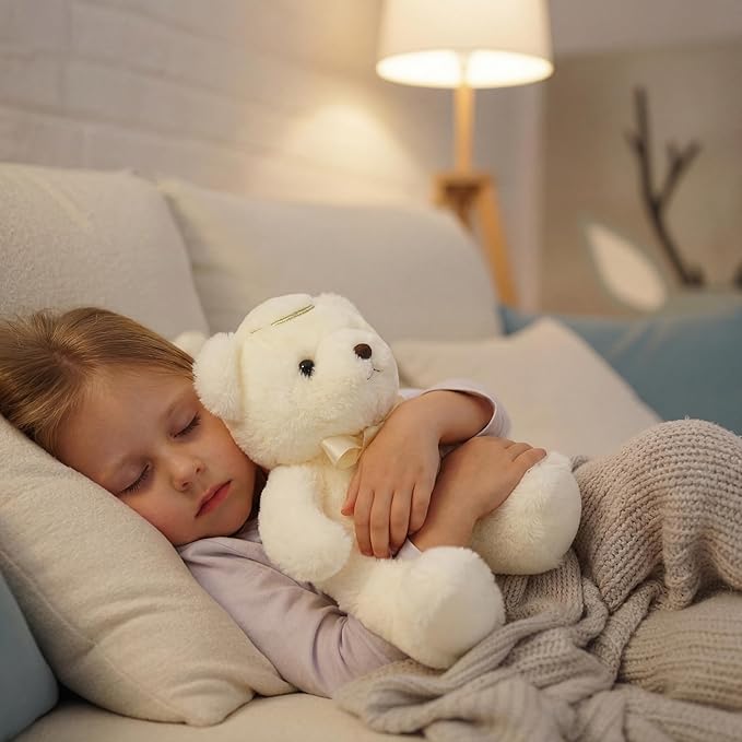 Meooeck Hydren 13.8 Inch Angel Bear Stuffed Animal - Soft Angel Plush Prayer Bear with Wings and Halo, Sympathy Gift for Kids, Boys, Girls, Ideal for Baby Shower, Baptism, Christening, Birthday