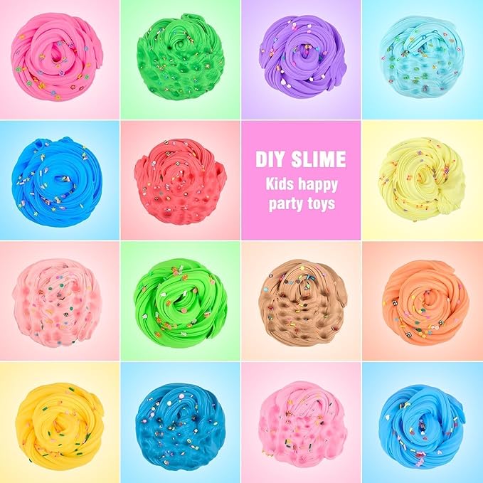 38 Pack Butter Slime Kit, Mini Slime Party Favors for Girls Boys, Soft and Non-Sticky, Goodie Bags Stuffers, Classroom Bulk Slimes, Stocking Fillers & Kids, Colorful Stress Relief Toys 4-12