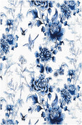 Blue Flower White Floral Plant Bird Butterfly Light Switch Cover Plate 1 Gang No Device Blank Electrical Wall Plates Faceplate Decorative Switch Plate Covers for Bedroom Living Room Decor