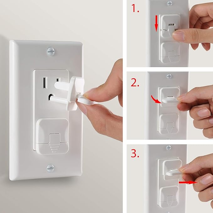 Bates- Outlet Covers Child Proof, 40 Pack, White, 3 Prong Outlet Covers