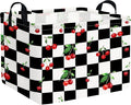 Rectangular Cherry baskets,Racing flag basket,Kids Storage Bins,Waterproof Collapsible Storage Bin,Toy Storage Bin,Cute Organizer Box,Book baskets,Girl room Decor(Cherry)