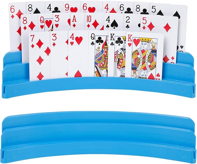 Three-Layer Design Playing Cards Holders，Playing Card Holder for Kids Adults Hands Free Card Holder for Family Card Game Nights Poker Parties