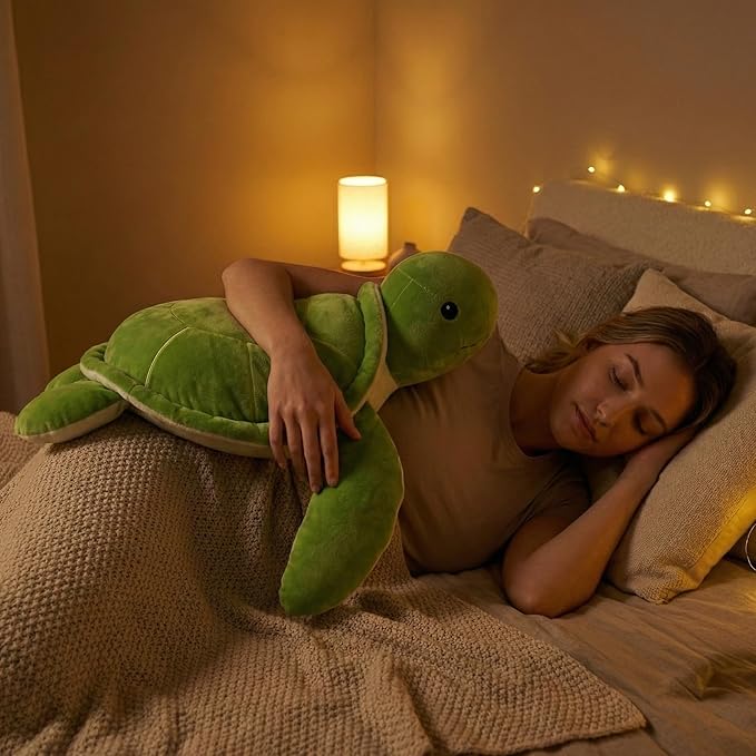 WEIGEDU Weighted Sea Turtle Plush Toy - 20 Inches, 2.3 lbs, Soft & Removable Weight for Kids and Adults - Embroidered Eyes, Comfort