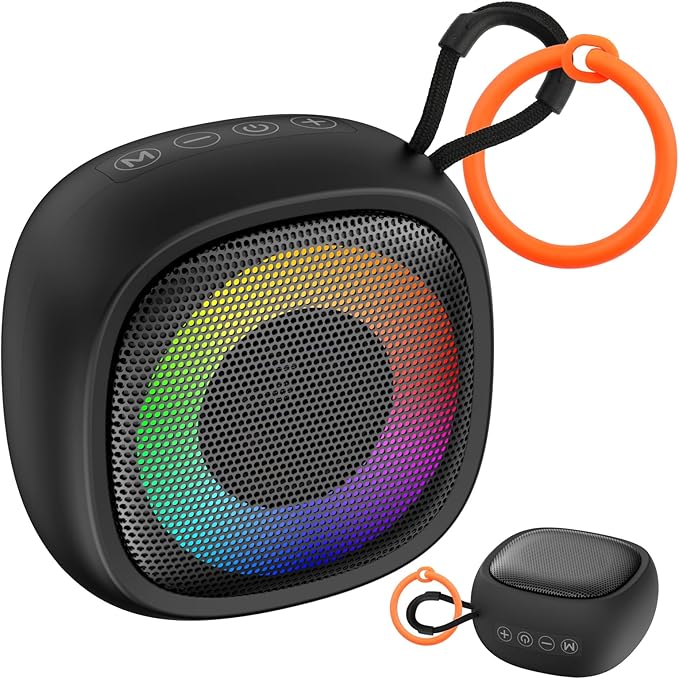 Portable Sound Machine with Color Light, White Noise Machine for Baby, 25 Soothing Sounds, Loud Speaker 28 Levels of Volume, Memory Function, Timer, Flexible Clip, Sleep Sound Therapy for Kids, Adults
