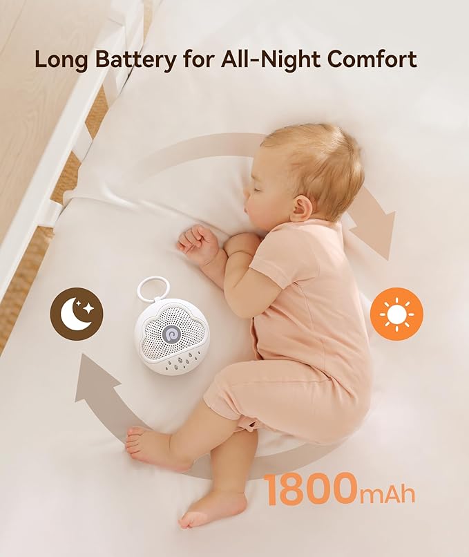 Dreamegg White Noise Machine - Portable Sound Machine Baby with Safe Silicone Cover, Features Powerful Battery, 21 Soothing Sound, Noise Canceling for Sleeping, Baby Registry Gift, Nursery, Travel
