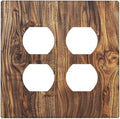 Distressed Wood Brown Wood Texture Outlet Covers 2 Gang Double Duplex Decorative Light Switch Covers Electrical Wallplates Socket Faceplate for Farmhouse Home Decor