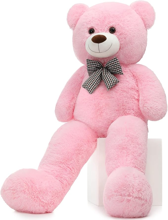 MorisMos Big Teddy Bear, 55inch Large Big Teddy Bear Plush, Lifesize Stuffed Animals Gifts for Girlfriend, Pink