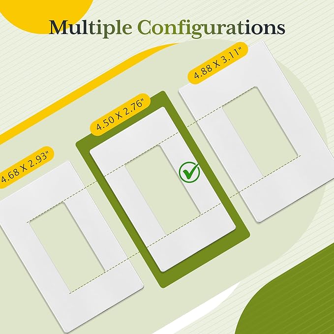 TG Screwless Decorator Wall Plates Child Safe Outlet Covers, Size 3-Gang 4.50" H x 6.30" L, Unbreakable Polycarbonate Thermoplastic, UL Listed, Glossy, Black (1 Pack)