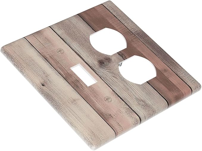 Wallplates Vintage Natural Wood Rustic Cinnamon 1 Toggle 1 Duplex Switch Plate Electrical Gfci Faceplate Decorative Light Switch Covers For Farmhouse Cabin Decor