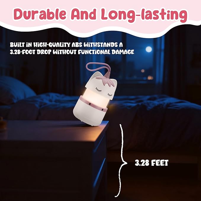 WORKPRO 2-Pack Kids Camping Lanterns with RGB Lights, Battery Powered with Lanyard, Fun Night Light Gifts for Kids - Unicorn Design
