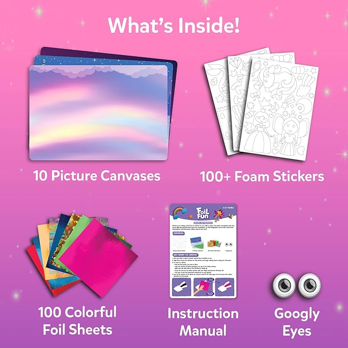 Skillmatics Foil Fun - Unicorns & Princesses, No Mess Art & Craft Kit for Kids, Craft Kits & Supplies, DIY Creative Activity, Travel Toys, Screen-Free Entertainment, Gifts for Ages 4, 5, 6, 7, 8, 9