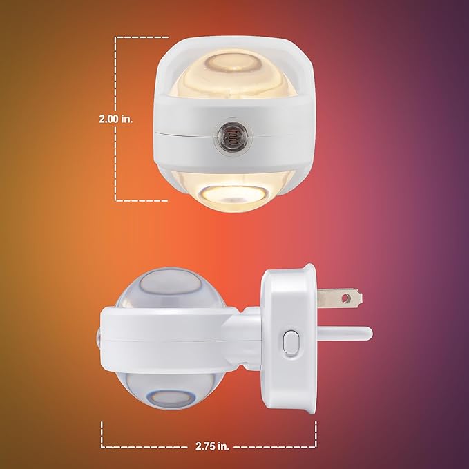 GE Swivel Sconce LED Night Lights Plug Into Wall for Home Decor Color Changing Dimmable Rotating Dusk to Dawn Sensor, Ambient Lighting, Apartment Essentials 1 Pack 81041