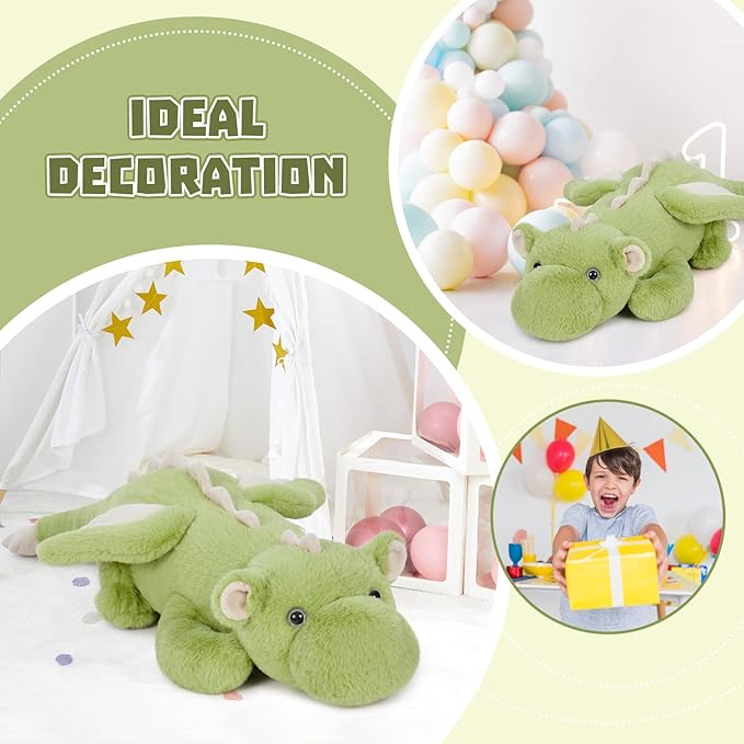 Tezituor Dragon Stuffed Animal Glow in The Dark, 31.5" Large Soft Dragon Plush Pillow Christmas Birthday Toy Gifts for Kids&Adults