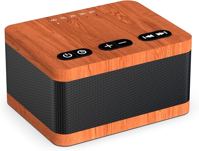 DailyBody Sound Machine White Noise Machine with 30 Soothing Sounds 32 Levels Volume 5 Timers and Memory Function Effectively Blocks Noise Ideal Sleep Machine for Baby Kids Adults… (Wood Grain)