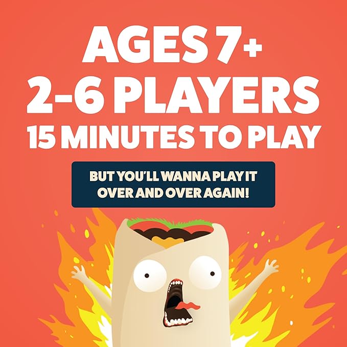 Exploding Kittens Throw Throw Burrito 2-6 Players - Ages 7+ - 15 Minutes to Play - Dodgeball Card Game - Party Game, Family Game Night, Kid and Adult Card Game