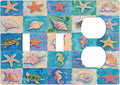 Sea Turtle Starfish Ocean 2 Toggle 1 Duplex Receptacle Outlet Cover Wall Plate Decorative 3 Gang Light Switch Covers Electrical Switchplate Home Decorate Faceplat for Bathroom Bedroom Kitchen Room