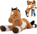 Tezituor 47inches Giant Realistic Horse Stuffed Animals, Hugging 4ft Soft Horse Plush Pillow for Sleeping, Large Stuffed Pony Plush Toys Birthday Gift for Boys Girls