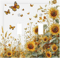 Sunflower Gold Wildflowers Summer Butterfly Decorative Switch Plates 2 Gang Double Toggle Outlet Light Switch Cover Wall Plate Electrical Faceplate for Bedroom Living Room Decor