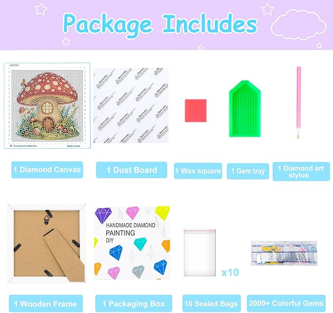 Nardoll Diamond Art Kits - Arts and Crafts - Diamond Art Painting with Wooden Frame - GEM Art for Girls Boys Adults Beginners Home Wall Decor Gifts