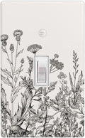 Vintage Floral Garden 1-Gang Toggle Light Switch Plate, Beige Wildflower Wall Plate for Bedroom, Bathroom, Sunroom & Home