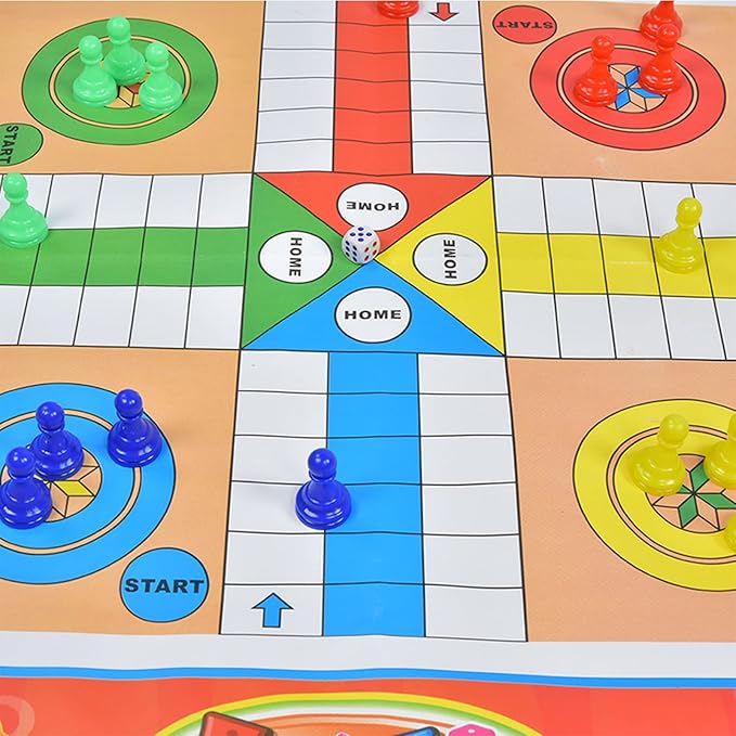 Kids Ludo Board Game Set Traditional Snakes and Ladders Playing Toy for Children Non Woven Cloth Material Eco Friendly and Durable Perfect for Family Game Night