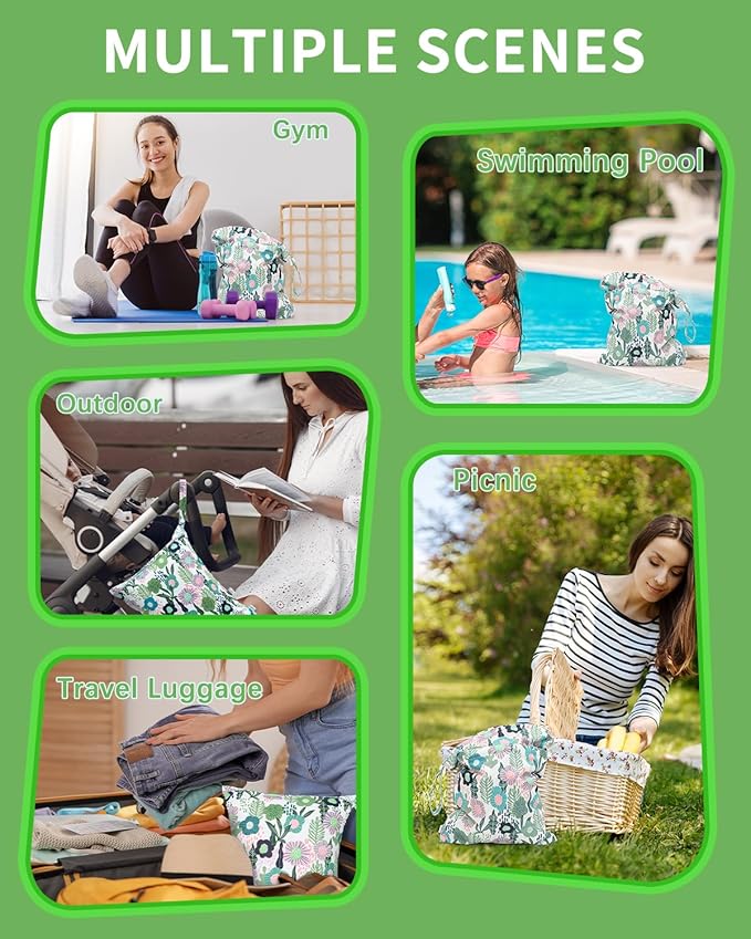 babygoal Waterproof Wet Dry Bag for Swim Diapers, Swimsuit, Travel, Beach Pool Daycare Yoga Stroller Bag, Leakproof Food Storage & Wet Clothes Organizer