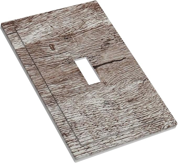 Light Switch Cover Plate Rustic Dark Grey Wood Plank Vintage Texture 1 Gang Wall Plate Cover Single Toggle Outlet Covers Decorative Switch Plate Covers Electrical Faceplate for Farmhouse Home