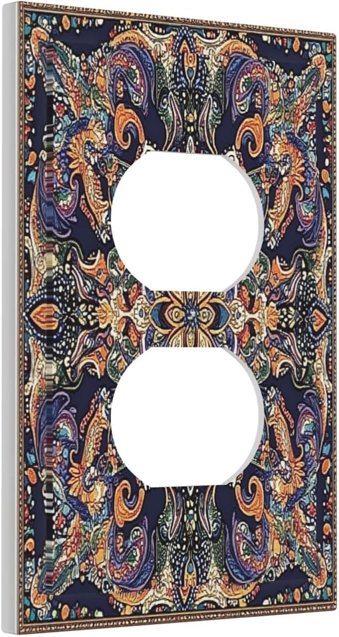 Outlet Covers Mandala Petals Retro Flowers 1 Gang Duplex Light Switch Cover Decorative Switch Plates Electrical Receptacle Faceplate Wall Plate For Bed Room Home Decor