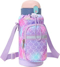 Water Bottle Carrier for Kids - Water Bottle Holder with Strap, Boys Girls Water Bottle Sling Bag for 10/12/14/16/18Oz Water Bottles Walking Hiking Camping
