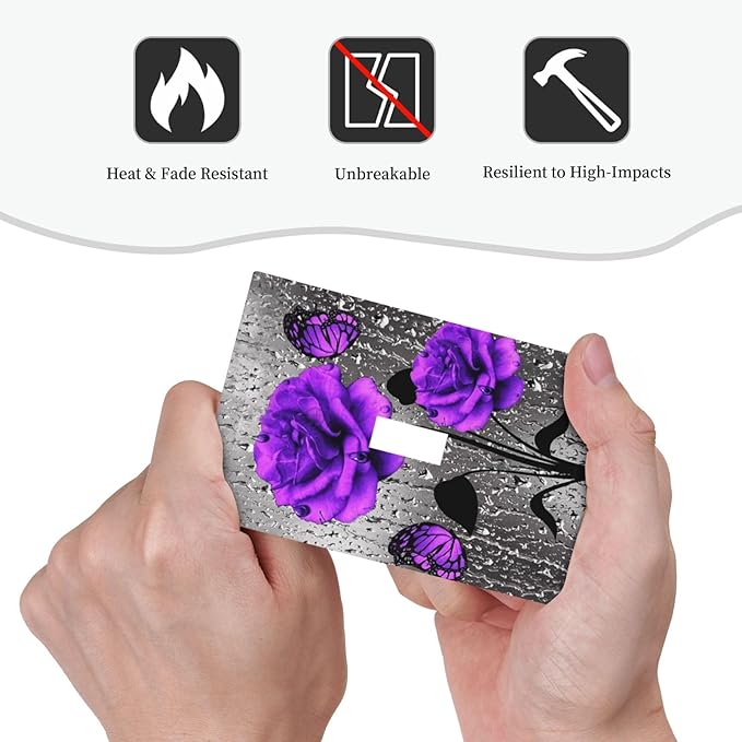 Purple Rose Butterfly Print Decorative Light Switch Cover 1-Gang Romantic Gray Blossom Flowers Floral Raindrops Art Single Toggle Wall Plate Electrical Device Outlet Switch Faceplate Cover Jumbo Size