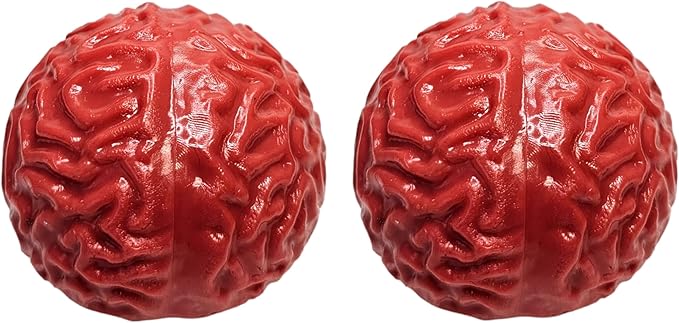 Brain Splat Ball (2.75 inch) (2 Brain Balls) Unique Design Gel Party Favor and Game Prize for Throwing and Stress Relief Squeeze Toy (2)