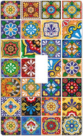 Talavera Mexican Tiles Light Switch Cover Plates Decorative Single Toggle Wall Plate, 1 Gang Lightswitch Cover