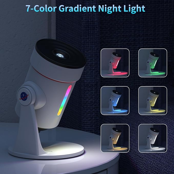 Galaxy Projector, HD Brighter Wider Projection Planetarium Star Projector with 7-Color Night Light Realistic Starry Sky Space Solar System Moon Nebula for Bedroom Ceiling Room Decor