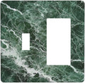 Outlet Covers Forest Marble Dark Green With White Vein 1 Toggle 1 Rocker Combination Decorative Wall Plate Electrical Switch Plates Light Switch Cover Plate For Bathroom Kitchen Decor