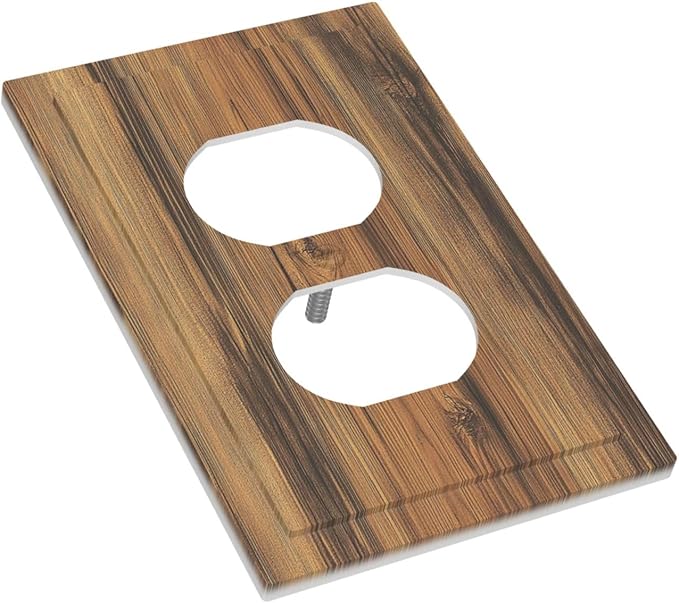Outlet Covers Vintage Rustic Country Brown Wood 1 Gang Duplex Light Switch Cover Decorative Switch Plates Electrical Receptacle Faceplate Wall Plate For Farmhouse Cabin Decor