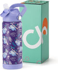 Choco Mocha Kids Water Bottle For School, Kids Insulated Water Bottle Stainless Steel for Girls,18Oz Purple Sloth