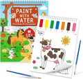 SOCOLER Paint with Water Coloring Books for Toddlers, Farm Theme Mess Free Watercolor Painting Papers for Kids Water Color Paint Kit Art Craft Gift for Ages 1-3, 4-8