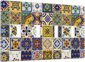 Yellow Mexican Moroccan Sun Tile Decorative 4 Gang Quad Toggle Light Switch Cover Electric Large Size Quadruple Faceplate Decorative Switch Face Wallplate