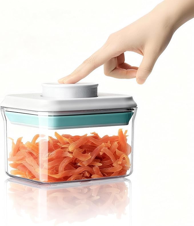 Airtight Food Storage Container Pop Containers With Lids, Bpa Free for Spaghetti Cereal Flour Rice Kitchen Organizer (square 320ml / 0.32qt)