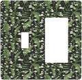 Boho Floral Green Leaves White Flowers Outlet Covers 1 Toggle 1 Rocker Combination Decorative Wall Plate Electrical Switch Plates Light Switch Cover Plate for Farmhouse Bed Room Decor