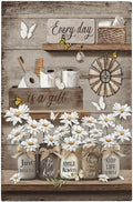 Rustic Daisy Flower Butterfly Inspirational Cottage Light Switch Cover Plate 1 Gang No Device Blank Electrical Wall Plates Faceplate Decorative Switch Plate Covers for Farmhouse Bedroom Decor